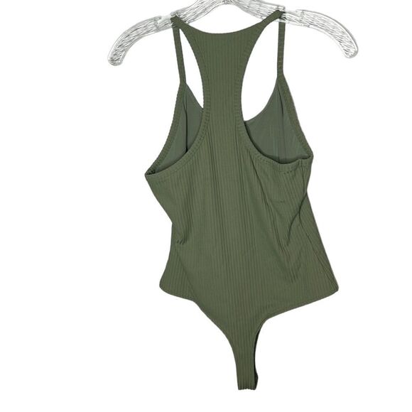 Victoria Secret Sport Army Green Ribbed Body Suit. Size Small. - Picture 7 of 9